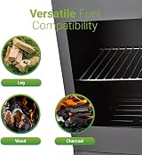 Trueshopping 150cm Metal Chiminea Fire Pit with Grill & Log Storage view 5