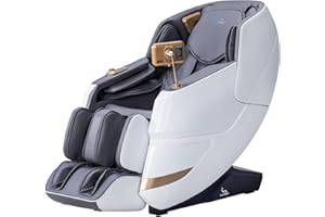 MassaMAX MT339 4D Massage Chair, Full Body Shiatsu Recliner with Electric Extendable Footrest, Zero Gravity, SL Track, Deep Yoga Stretch, 15 Modes, Foot Rollers, and Heating (Space White)