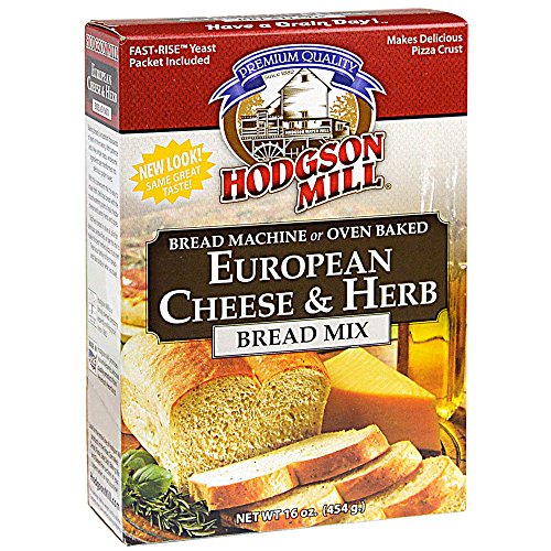 Hodgson Mill European Cheese & Herb Bread Mix 16-Ounce Boxes (Pack of 6), Bread Mix for Bread Machines or Oven Baked Bread, Yeast Included
