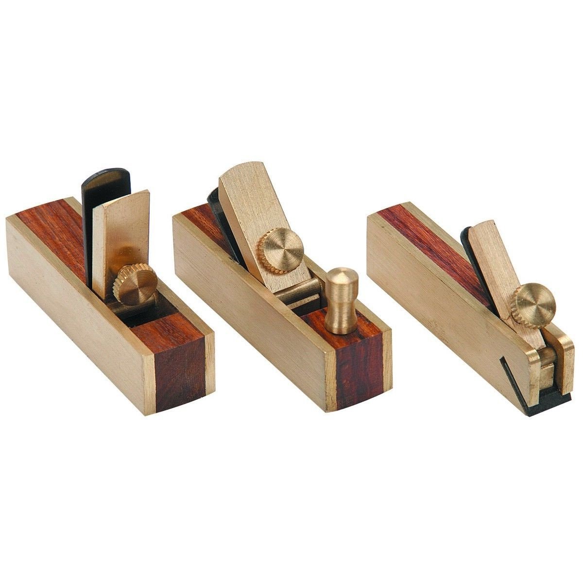 Business & Industrial 3 PIECE MICRO MINI BRASS HAND PLANE SET WOOD PLANER HARDWOOD HOBBY