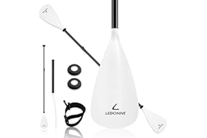 LEDONNE SUP Paddle 4-Piece Adjustable Kayak Paddle Floating Lightweight Paddle Board Oar with Aluminum Alloy Shaft and 2 Nylon Blades Best Price Based on Our 3 Million Sets Per Year 500 bought monthly