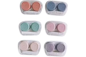 YKuzLx 6 Pack Contact Lens Case, Portable Contact Case with Applicator Tool Tweezer, for Travel Outdoor Home Office Dormitory and Daily Use,Colorful