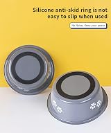 YUDANSI 860ml Dog Bowls 2 Pack Stainless Steel Food Water Bowls Non-Slip view 2