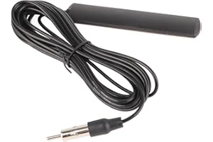 Car Antenna, Vehicle Radio Signal Booster Universal Stick On Radio Antenna 85-112MHZ 5M Cable Built-in Amplifier for Car Truc