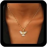 Ximdble Vintage Crystal Phoenix Pendant Necklace Rhinestone Bird Choker Necklace Crystal Bird Wing Necklace Gold Sparkly Cz Choker Necklace Jewelry for Women