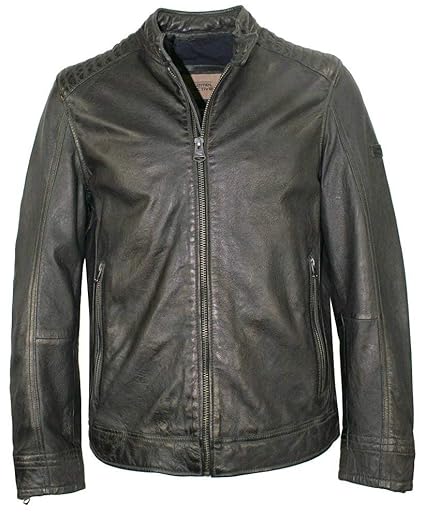 Camel Active - Herren Lederjacke Lammnappa anthrazit