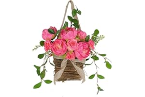 Rose Flowers Hangers Wreath Artificial Flower Flower Door Hangings Baskets Farmhouses Cottage Rose Flowers Hangers