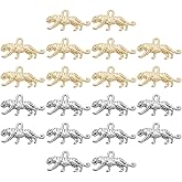 AHANDMAKER 20Pcs 2 Colors Tiger Charms, 18K Gold and Sterling Silver Plated Metal Dangle Charm Tibetan Style Animal Pendants for Jewelry Making Necklaces Bracelets Earrings DIY Crafts Gifts