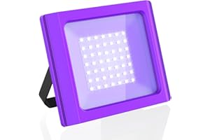 SUNLUMI Rechargeable Black Light, Battery Operated Blacklight, Portable Cordless 395nm UV Flood Lights for Glow Party, Hallow