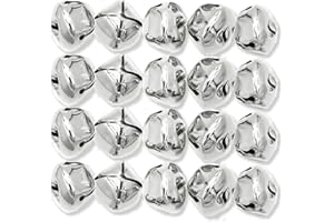 WELANGBN Jingle Bells, Christmas Bells, 20mm Craft Bells Bulk DIY Bells for Home Decoration, 20 Pcs (Silver)