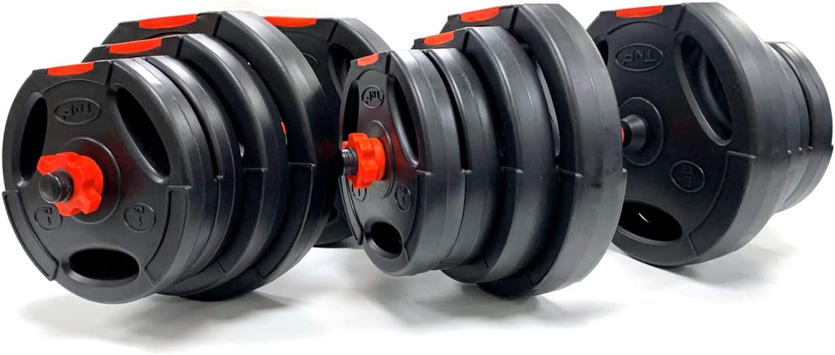 TnP Fitness 40kg Dumbbells Set For Men Women - Adjustable Free Hand Weights Dumbbell Excellent for Weight Lifting Body Building Home Gym Training Equipment Barbell Bench Press Exercise