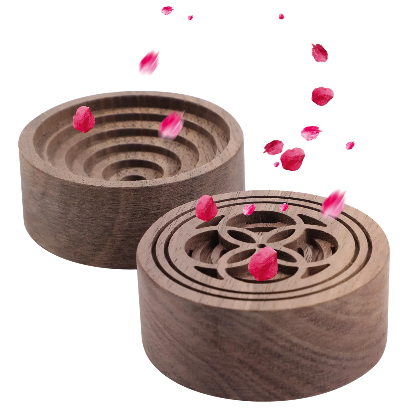 Photo 1 of 2 PCS Wooden Essential Oil Diffuser, Walnut Wood Diffuser, Aromatherapy Diffuser, Small Round Diffuser for Home, Offices, Cars, Yoga Rooms, Sauna Rooms, SPA Centers 
