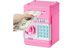Subao Piggy Bank Kids Toys for 8-12 Year Old Girl Gifts Electronic Mini ATM Money Box for Real Money Auto Scroll Cash Coin Ba