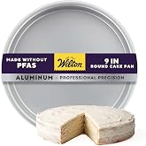 Wilton Aluminum Round Cake Pan Set, Made Without PFAS, 9 x 2 in | Natural Anodized Aluminum Bakeware, Even Heating &amp; Rust-Resistant, Dishwasher Safe, Perfect for Tiered &amp; Layered Cakes