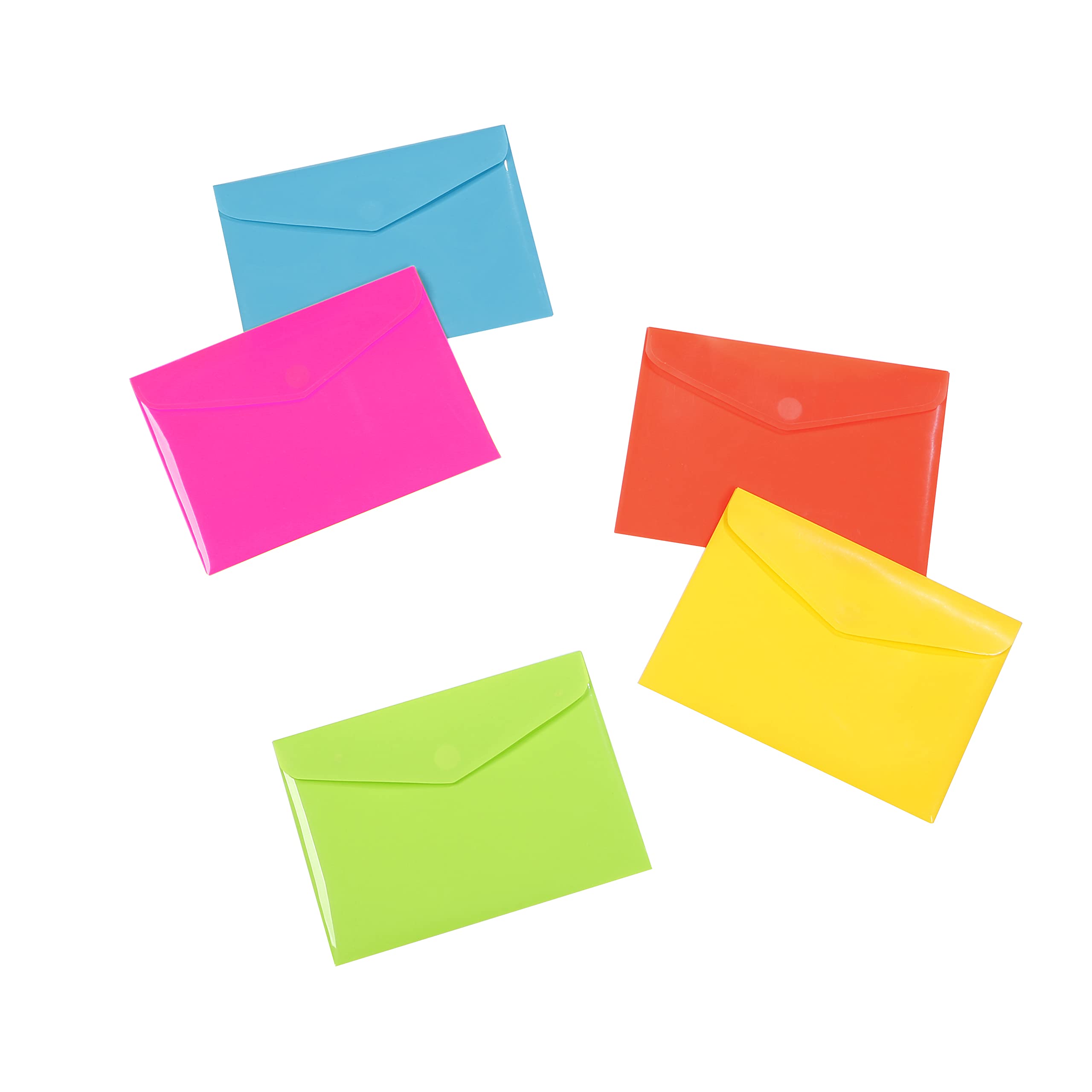 Viquel - Pack of 25 A5 Envelope Size with Velcro Fastening - Double Pocket Plastic Folder - Assorted 5 Colours