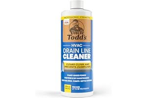 Uncle Todd's HVAC Drain Line Cleaner – 16 Months Supply Bleach-Free, Fast-Acting, Long-Lasting AC Drain Line Solution for Tough Clogs & Buildup