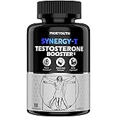 PickYouth Synergy-T Testosterone Booster Supplement for Men, Total Male Performance, Liposomal Absorption System, 100% Transparency with Ashwagandha, DIM, Turkesterone, Zinc &amp; Tongkat Ali, 90 Count