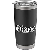Diane Name Custom Flower Personalized Botanical Women Mom Stainless Steel Insulated Tumbler
