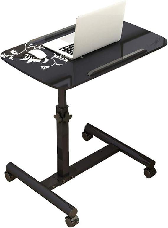 Laptop Table Sofa Height Adjustable, Mobile Computer Stand, Wheels Side Table (Color