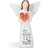 Hosetim 70th Birthday Gifts for Women,Meaningful 70th Birthday Gifts,Unique Angel Figurine for Woman Turning 70,Sculpted Hand-Painted Figure Gift for 70 Year Old Women,Mom,Sister,Friends