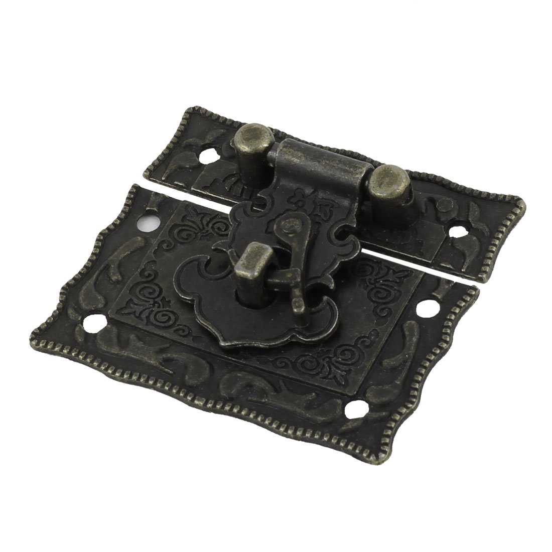 Sourcingmap Pad Lock Rectangular Vintage Metal Hasp Latch Hardware Decorative Bronze Tone