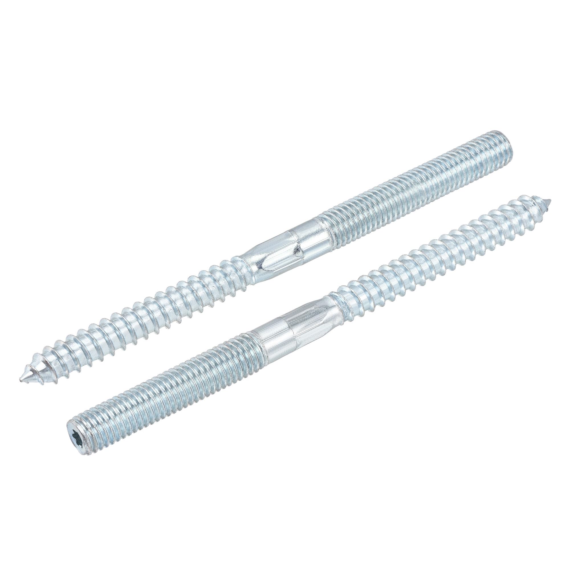 sourcing map M10x50mm Hanger Bolts Double Head Dowel Screw 130mm Length 15pcs