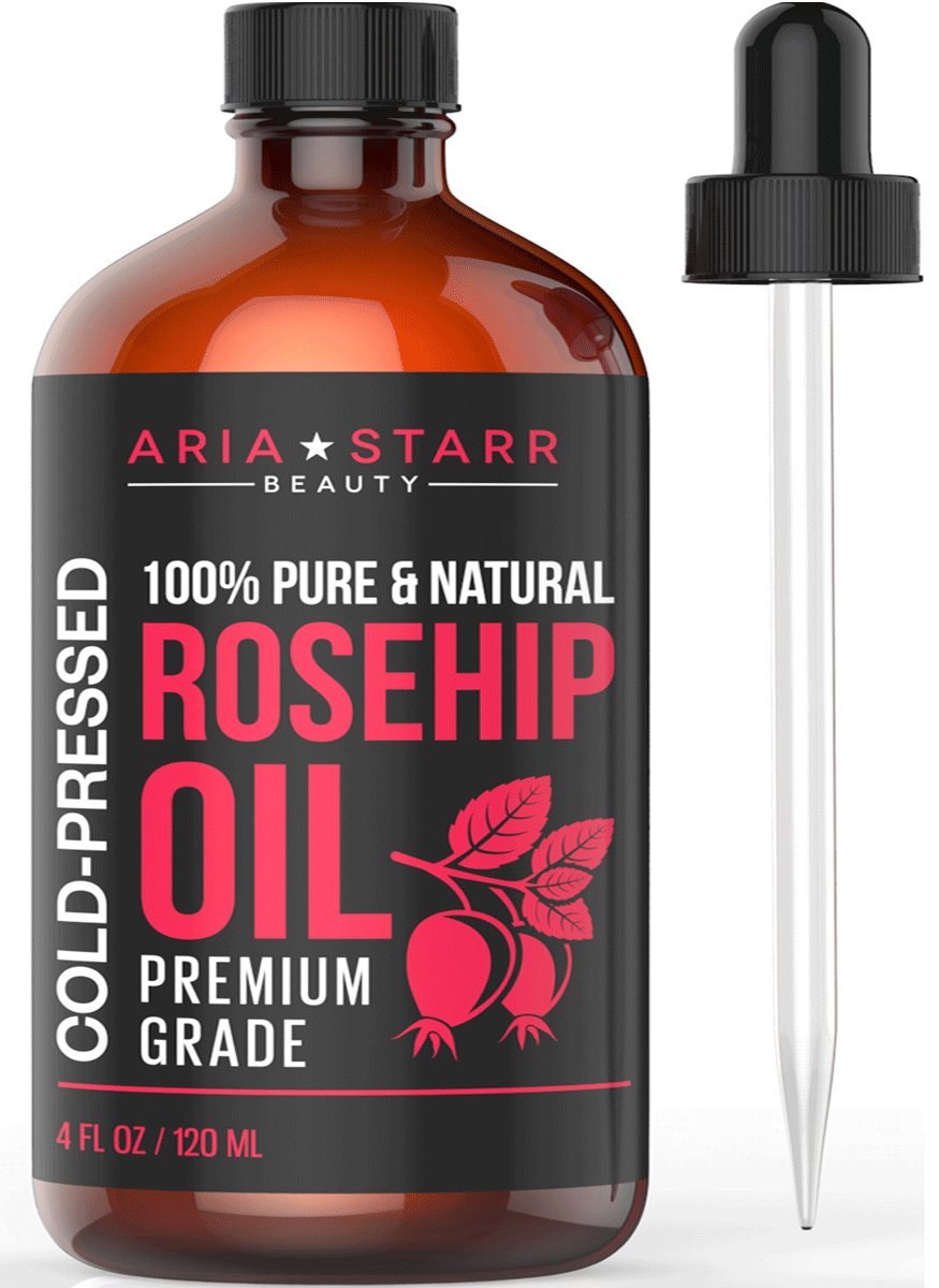 Aria Starr Rosehip Seed Oil  Cold Pressed For Face, Skin & s - 100% Pure Essential Oil - 4oz