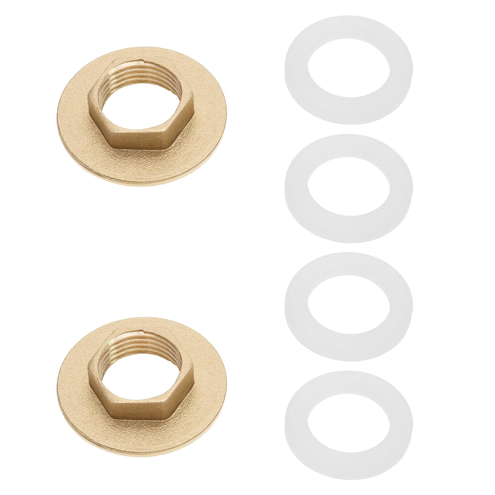 LT Easiyl 2 Sets Brass Lock Nuts with Gaskets, 1/2 Inch, Fitting, Lock Washer, Garden, Washing Machines, Air Conditioners