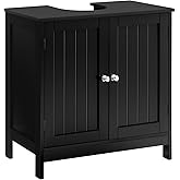 HOMCOM Under Sink Bathroom Cabinet with 2 Doors and Shelf, Pedestal ...
