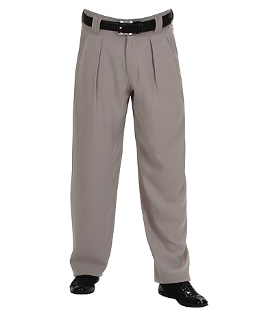 Herren Bundfaltenhose in Beige mit Extraweit geschnittene Beine, Boogie Woogie Herren Tanzhosen von HK Mandel Model Boogie