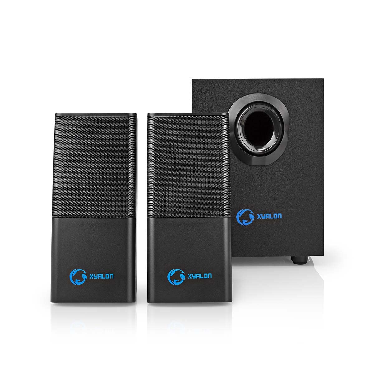 Nedis 2.1 Gaming Speakers with 33W Subwoofer, USB & 3.5mm, Deep Bass, Stereo Sound for PC & Laptops - Black