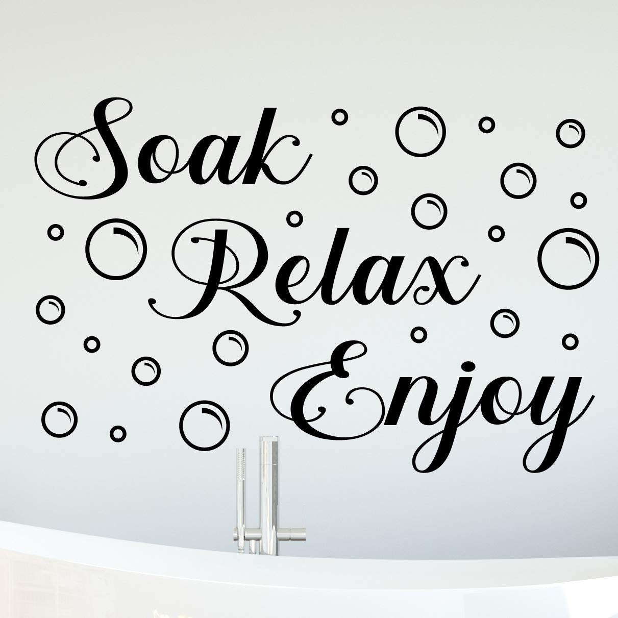 Soak Relax Enjoy Bathroom Wall Sticker Quote Motivational Home Wall Decor Vinyl Gym Sticker Decal Mural Interior Art