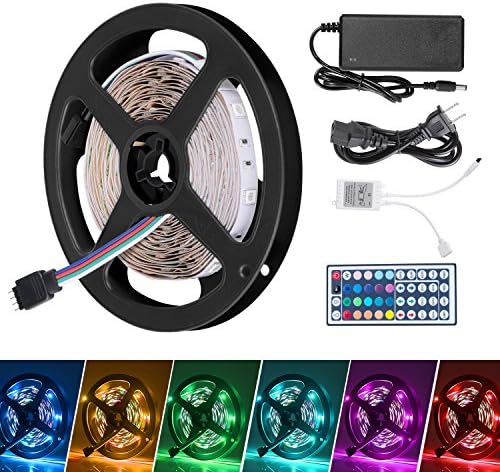 Boomile 16.4 Ft LED Flexible Light Strip, SMD 3528 RGB 300 LEDs Non-waterproof