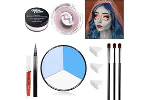 JS2U ZW Halloween Sally Makeup Kit, Corpse Bride Corpse Bride Face Painting Kit, Sally Face Costume Women Cosplay, for Halloween Dress Up, Party