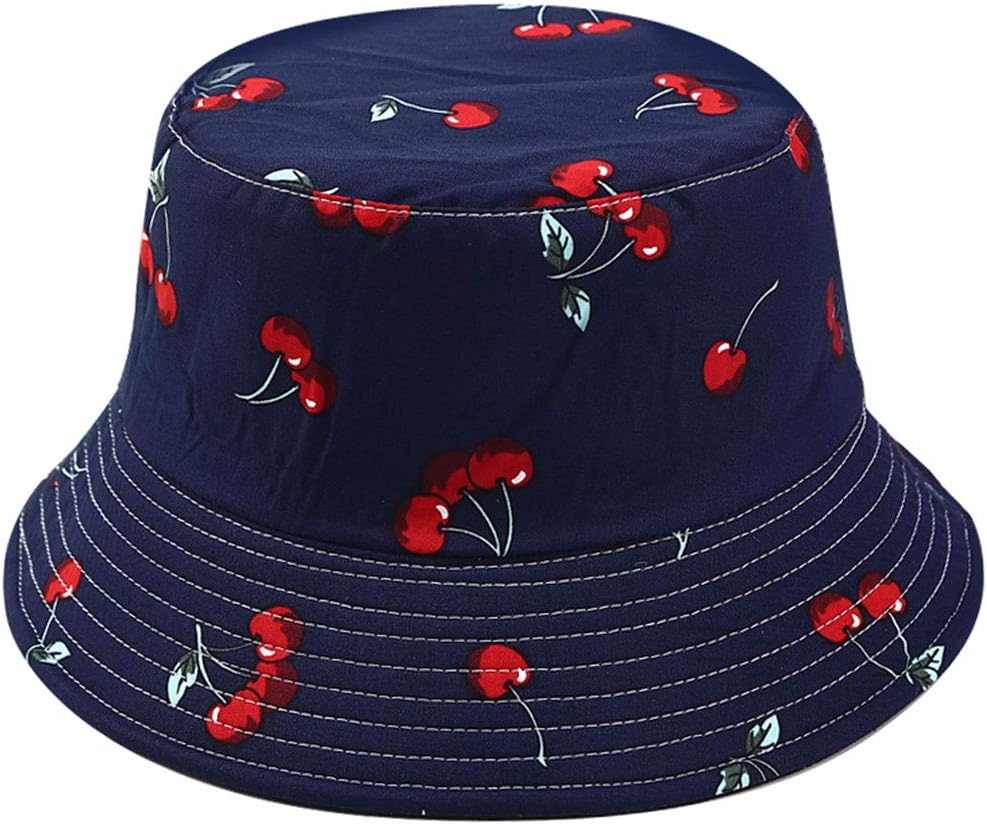 JoylifeBanana Print Bucket Hat Fruit Pattern Fisherman Hats Summer Reversible Packable Cap