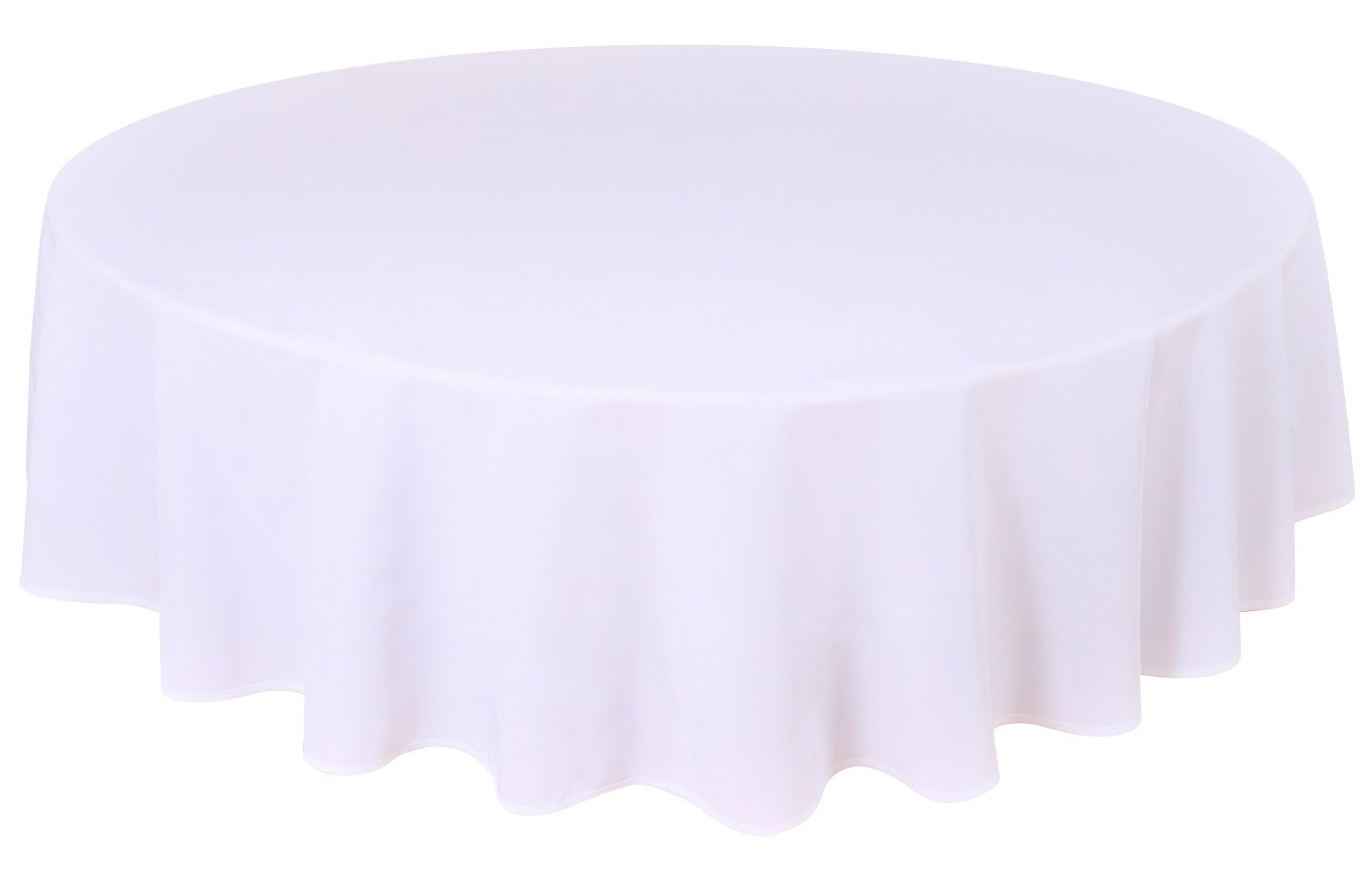 Home Direct Quality Round Fabric Tablecloth Table Cover 140cm 55" White