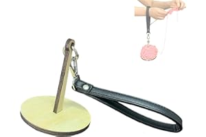 SPANSEE Portable Wrist Yarn Holder, Yarn Ball Holder, Yarn Minder, Yarn Storage, Wood Yarn Holder, Yarn Holder with Leather Wrist Strap, Yarn Holder for Knitting, Knitting Supplies, Yarn Holder