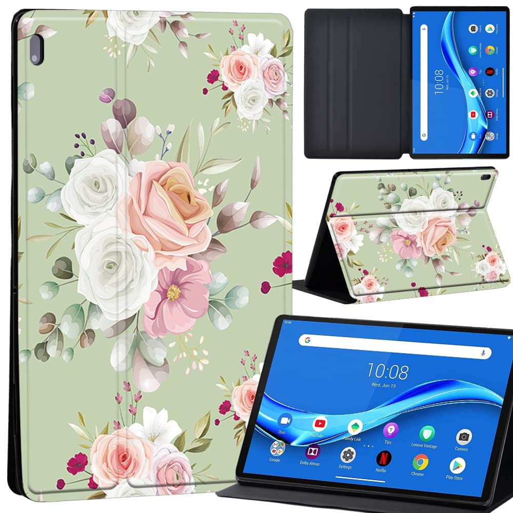 Case For Lenovo Tab M10 FHD Plus 10.3 inch (TB-X606X TB-X606F) Leather Case with Auto Wake-up, Flip Case for Lenovo Tab M10 FHD Plus Cover (flower023)