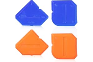 Wanmu 4Pcs Caulking Tool Set Silicone Sealant Grout Finishing Tool Reuse Sealant Finishing Tool for Bathroom Living Room Kitchen Balcony Floor Cleaning and Sealing
