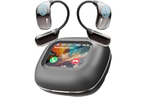 AMZISH AI Translation Earbuds Real Time 144 Languages, LCD Touch Screen Open Ear Wireless Bluetooth Translator Earbuds, Audifonos Traductores Inglés Español, with APP Translating Device