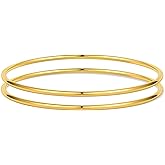 Elegance 11 designs 2mm/3mm Gold Plated Bangles Bracelets Set For Women Non Tarnish, Stainless Steel Bracelets Jewelry Stackable Thin Minimalistic Waterproof Gold Bangles