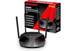 MERCUSYS AX3000 WiFi 6 Router (MR80X) – Dual Band Gigabit Wireless Router, 3 Gbps, 160 MHz, OFDMA, MU-MIMO, Beamforming, WPA3