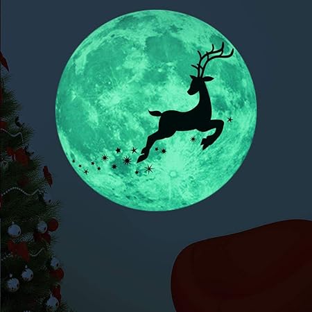 Stella Di Natale Al Buio.Adesivi Murali Luminosi Sfera Luminosa Stella Sfondo Wall Stickers Luminosi Al Buio Decorazione Casa Feste Natale Compleanno Per Bambini Amici 30cm Amazon It Casa E Cucina