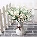 AmyHomie Artificial Flowers, Silk Daisy, Artificial Gerber Daisy for Home Decoration, Artificial Daisy for Wedding Decoration (white with leaves)