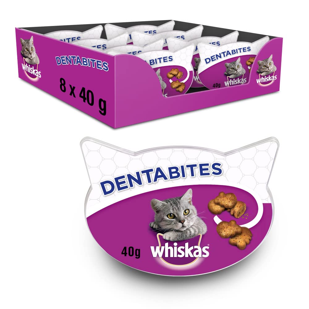Whiskas Dentabites Cat Snack, Chicken, Pack of 8 (8 x 40 g)