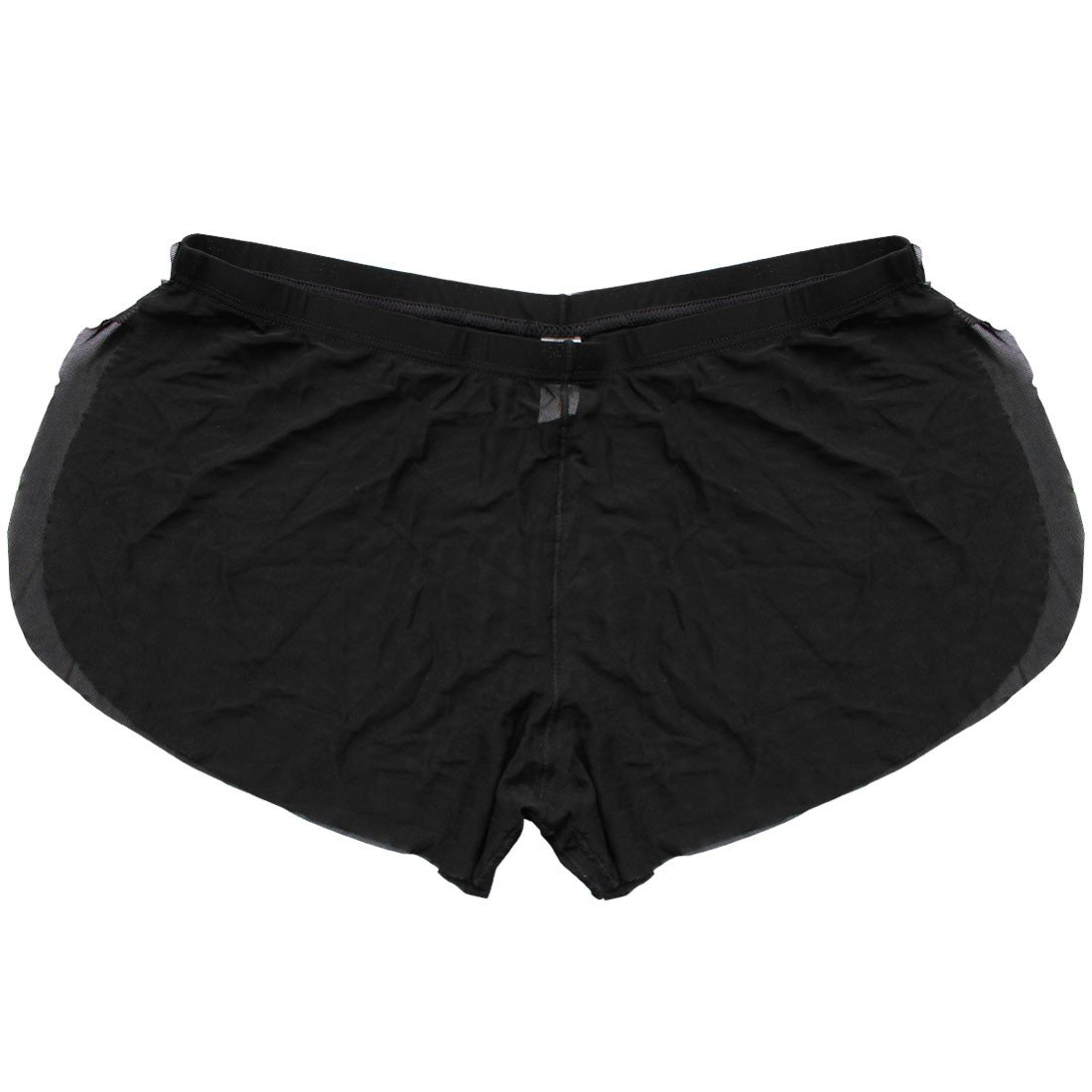 MSemis Mens Underwear Mesh Boxer Briefs Shorts Sheer Split Side Swim Trunks Swimwear