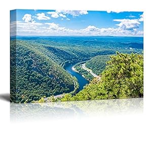 Canvas Prints Wall Art - Beautiful Scenery/Landscape Delaware Water Gap | Modern Wall Decor/Home Decoration Stretched Gallery Canvas Wrap Giclee Print & Ready to Hang - 12" x 18"
