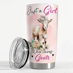 SANDJEST Goat Tumbler 20oz Girl Loves Goats