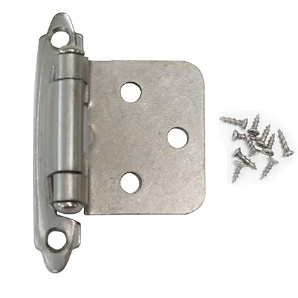 Gobrico 15 Pair Satin Nickel Kitchen Cabinet Door Hinges Flush