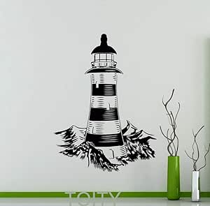 YuanMinglu Etiquetas de la Pared del Faro náutico océano Playa